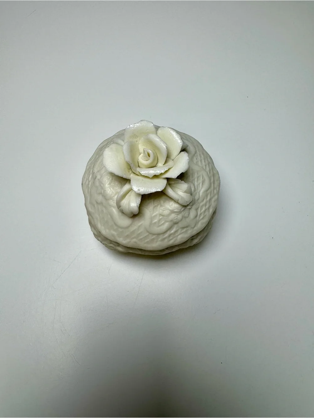 Decorative Cream Rose Ceramic Trinket Box - Home Accents